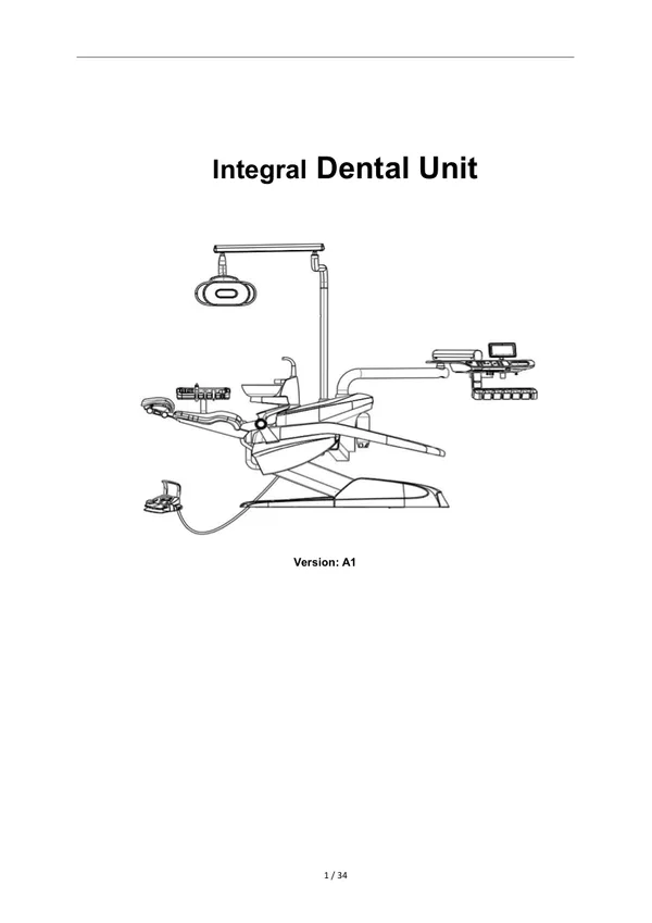 Front cover of the TJ2028 Comfort dental chair user manual