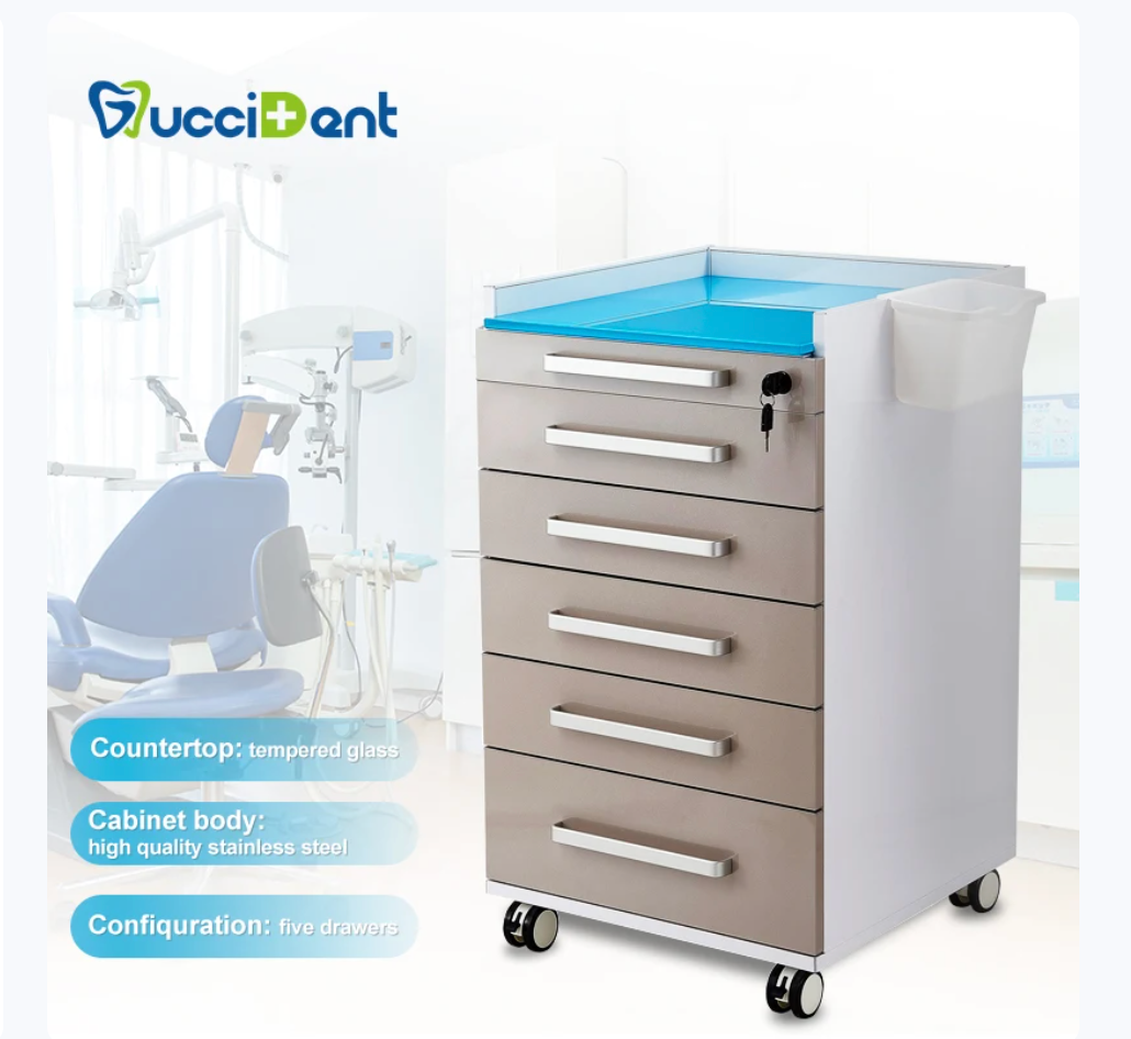 G-A3 mobile dental cabinet beside a dental chair