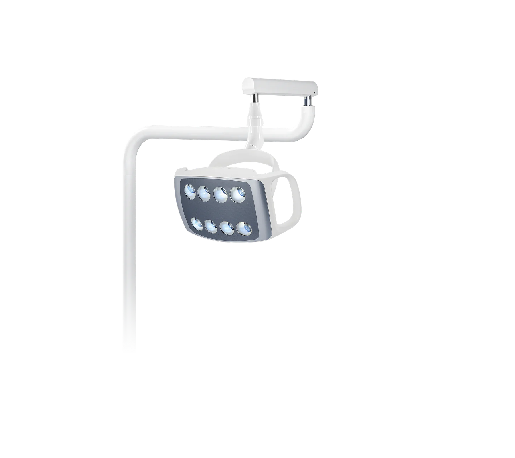 Close-up of the B100L Ultra Philips eight-bead LED operating light and articulated arm