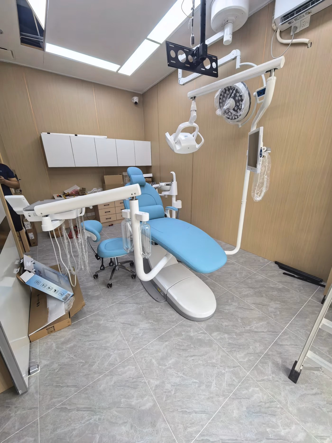 B100L Galaxy dental chair installed in a real clinic treatment room