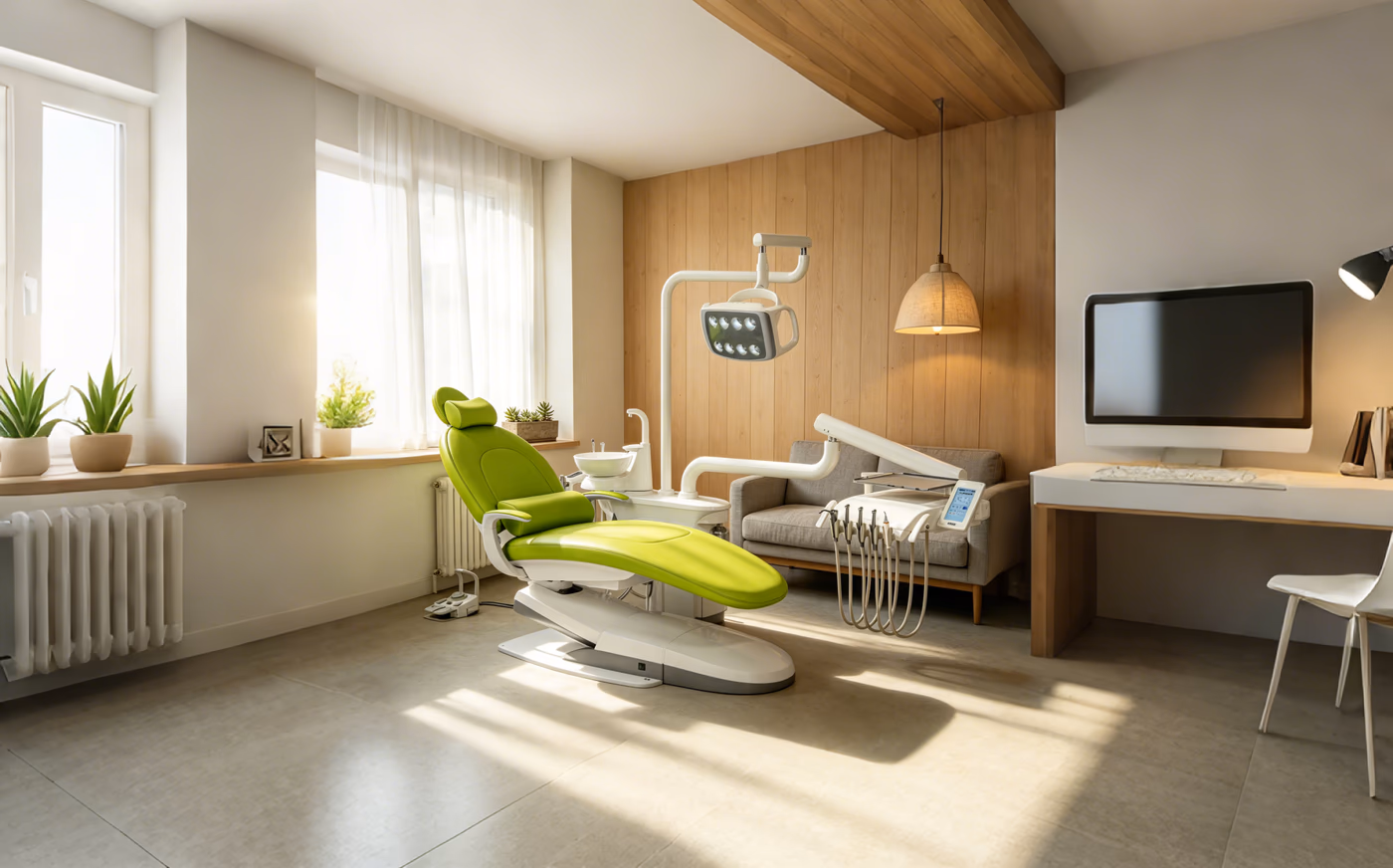 B100L Premium dental chair in a real clinic treatment room
