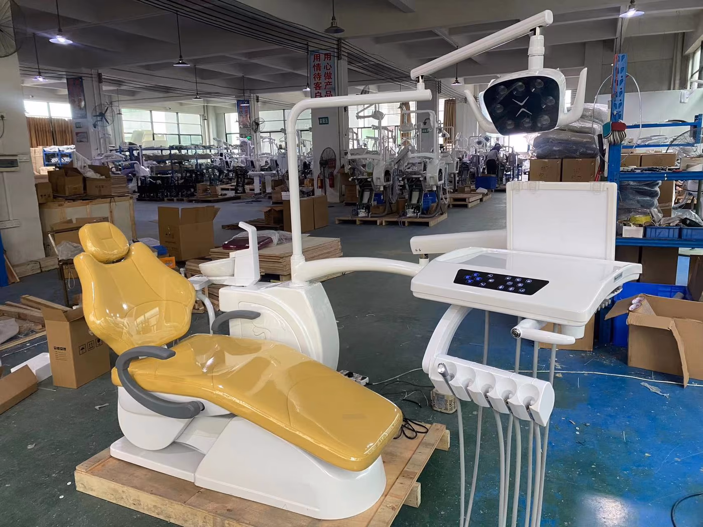 G1 dental chair operator workspace in a real clinic installation
