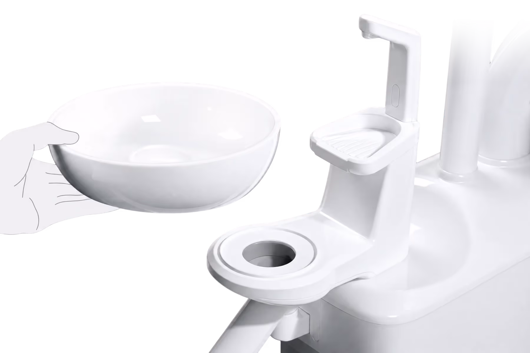 S670 ceramic spittoon with automatic water supply