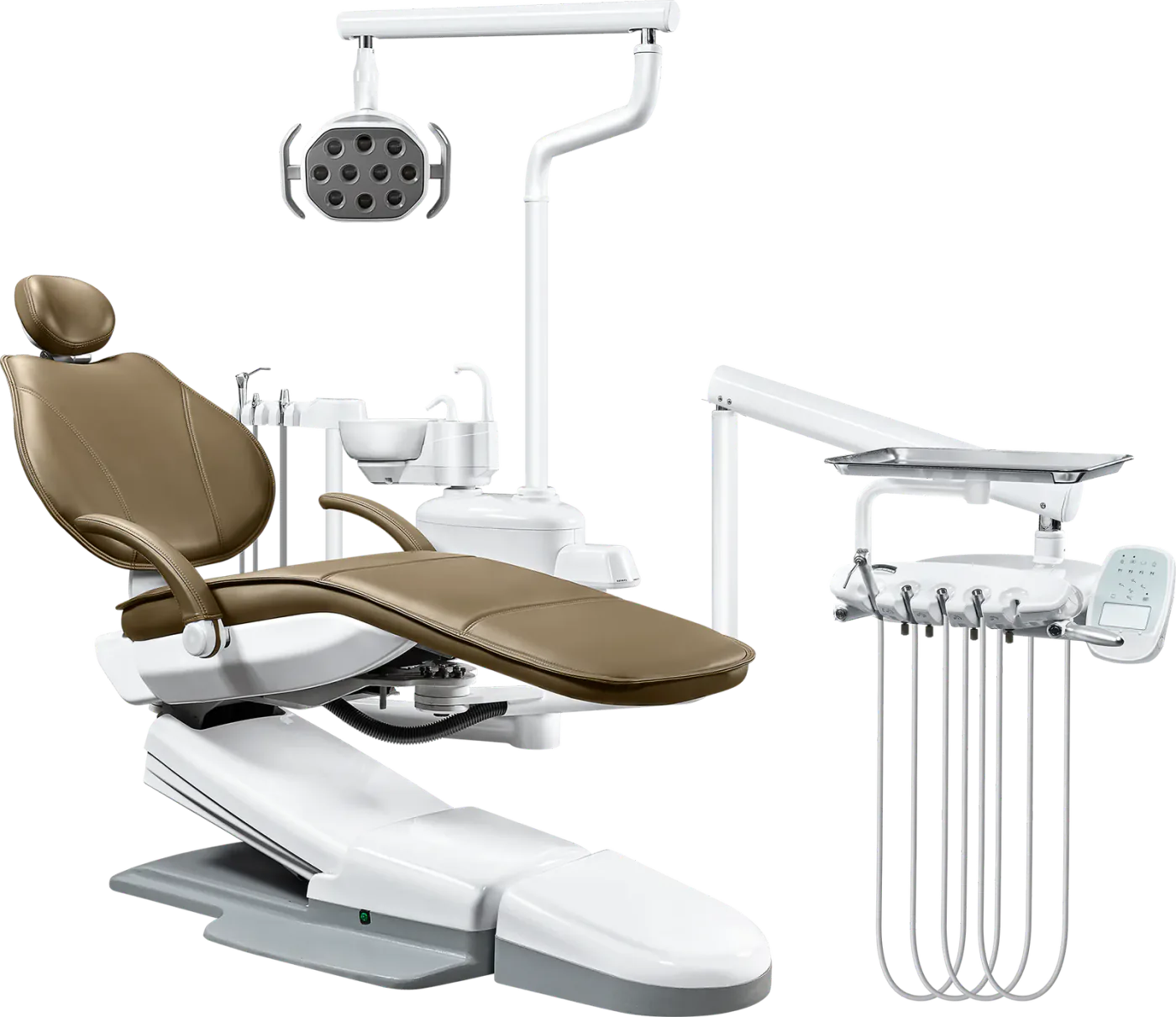 Guccident SL8500 high-end dental chair with brown upholstery