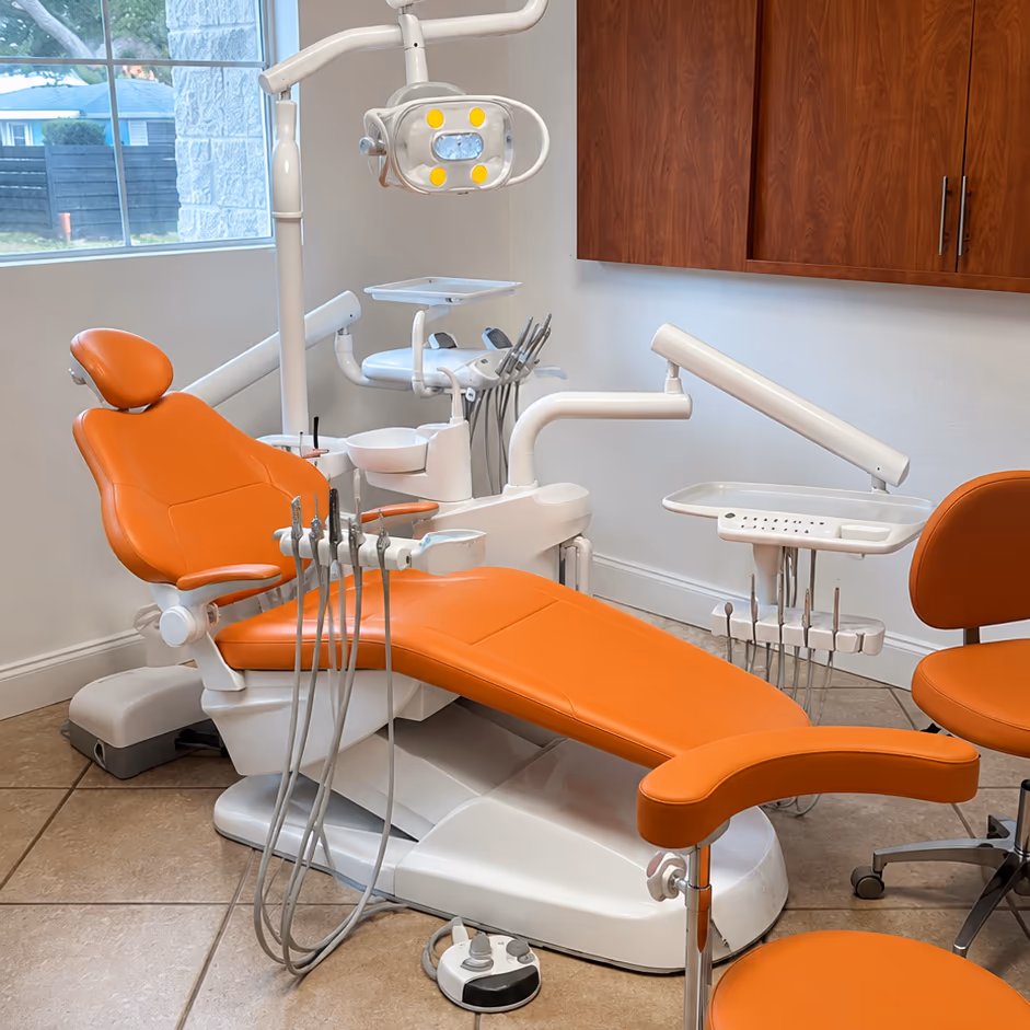 TJ2028II Prime dental chair in a supplied finished treatment-room reference image