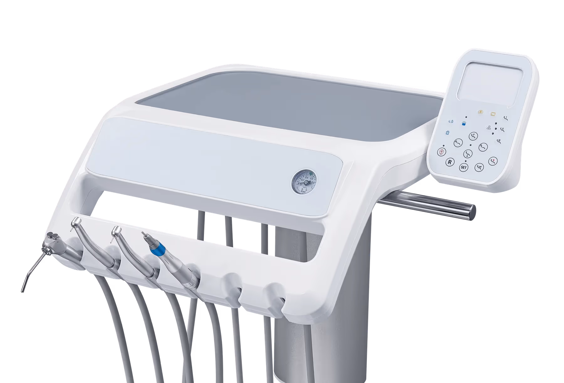 V3 Implant mobile trolley instrument tray with electronic lift adjustment