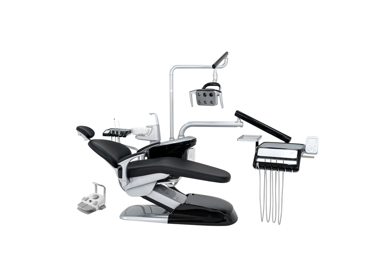V3 Luxury high-end dental chair with black upholstery